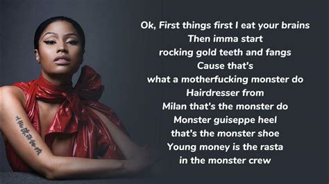 nicki minaj monster lyrics|monster lyrics kanye west.